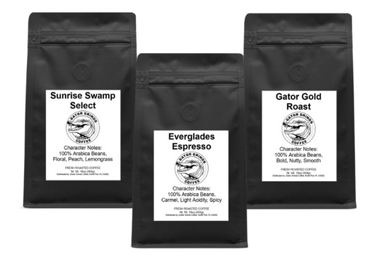 Daily Grind Trio - Sunrise Swamp Select, Gator Gold Roast, & Everglades Espresso