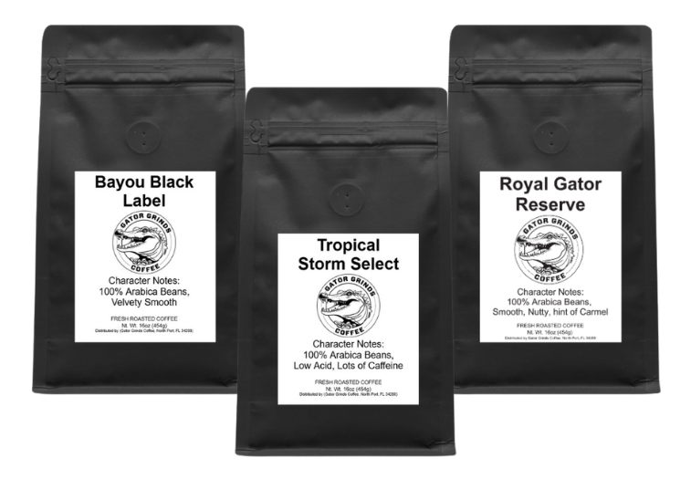 Reel Good Coffee Bundle - Bayou Black Label, Tropical Storm Select, Royal Gator Reserve