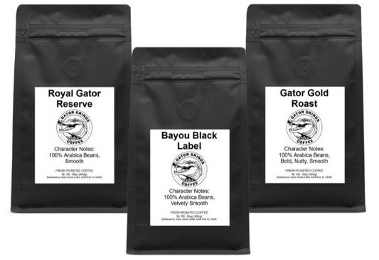 Smooth Sailing Trio - Bayou Black Label, Gator Gold Roast, & Royal Gator Reserve